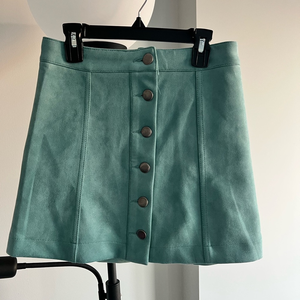 Corduroy turquoise Forever 21 mini skirt.